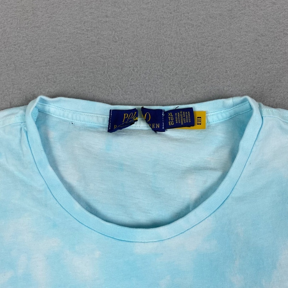 Ralph Lauren Polo Bear Fishing Shirt Men XL Blue Tie Dye fisherman Outdoor - Picture 3 of 15